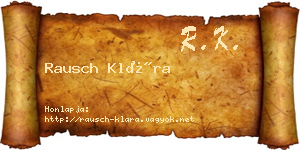 Rausch Klára névjegykártya